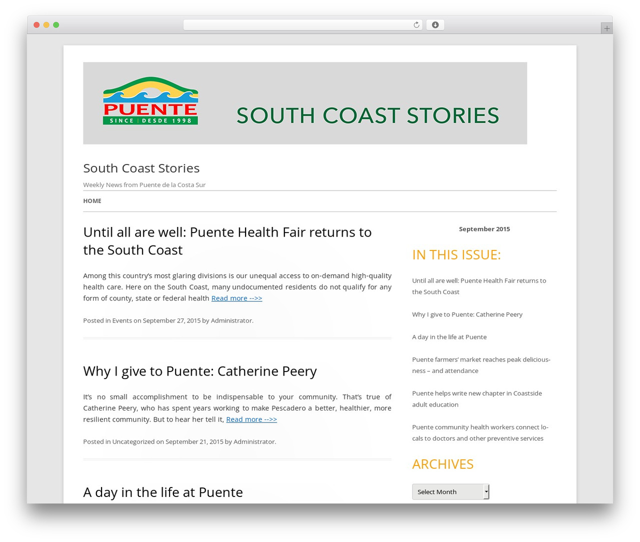 Tiny Forge theme WordPress - thebridge.mypuente.org