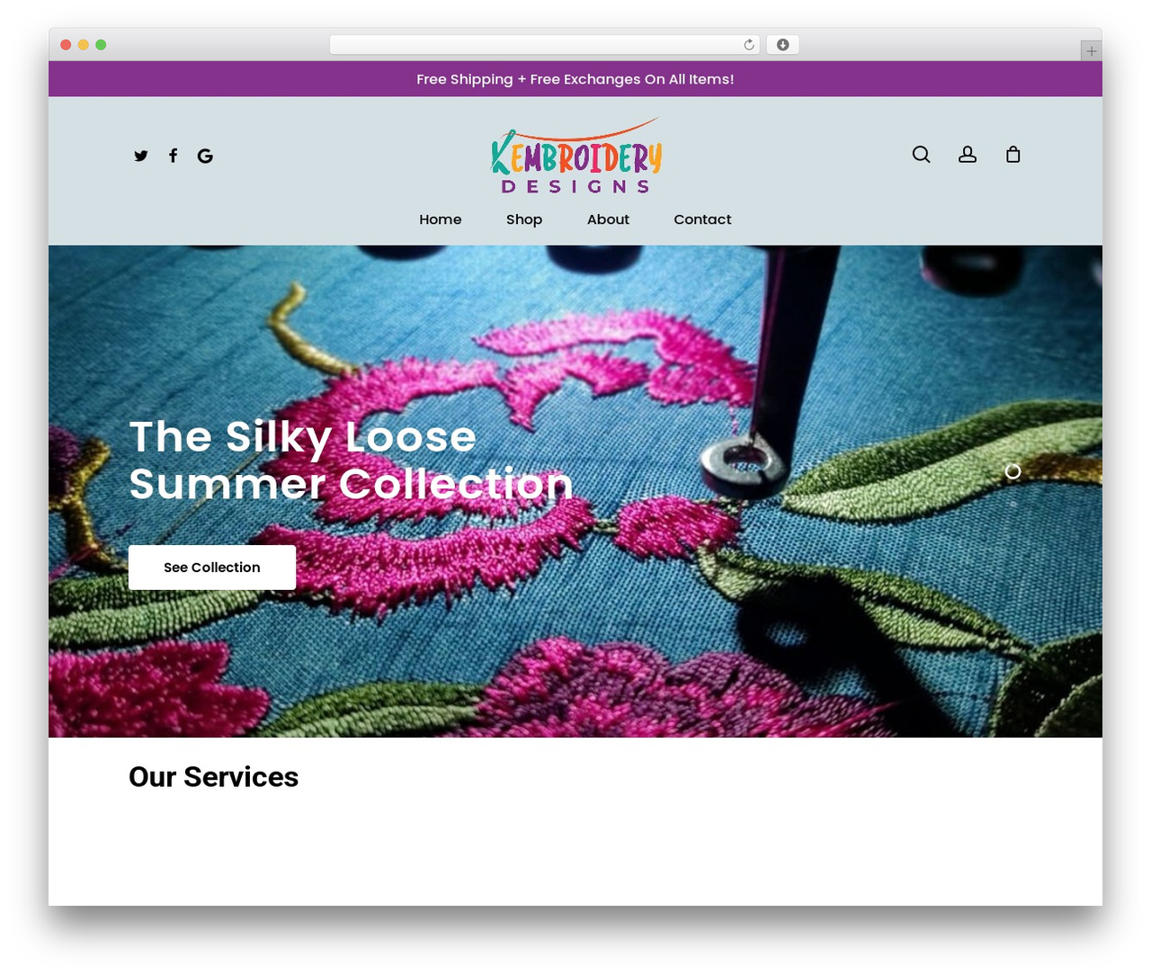 WordPress theme Salient - kembroiderydesigns.com