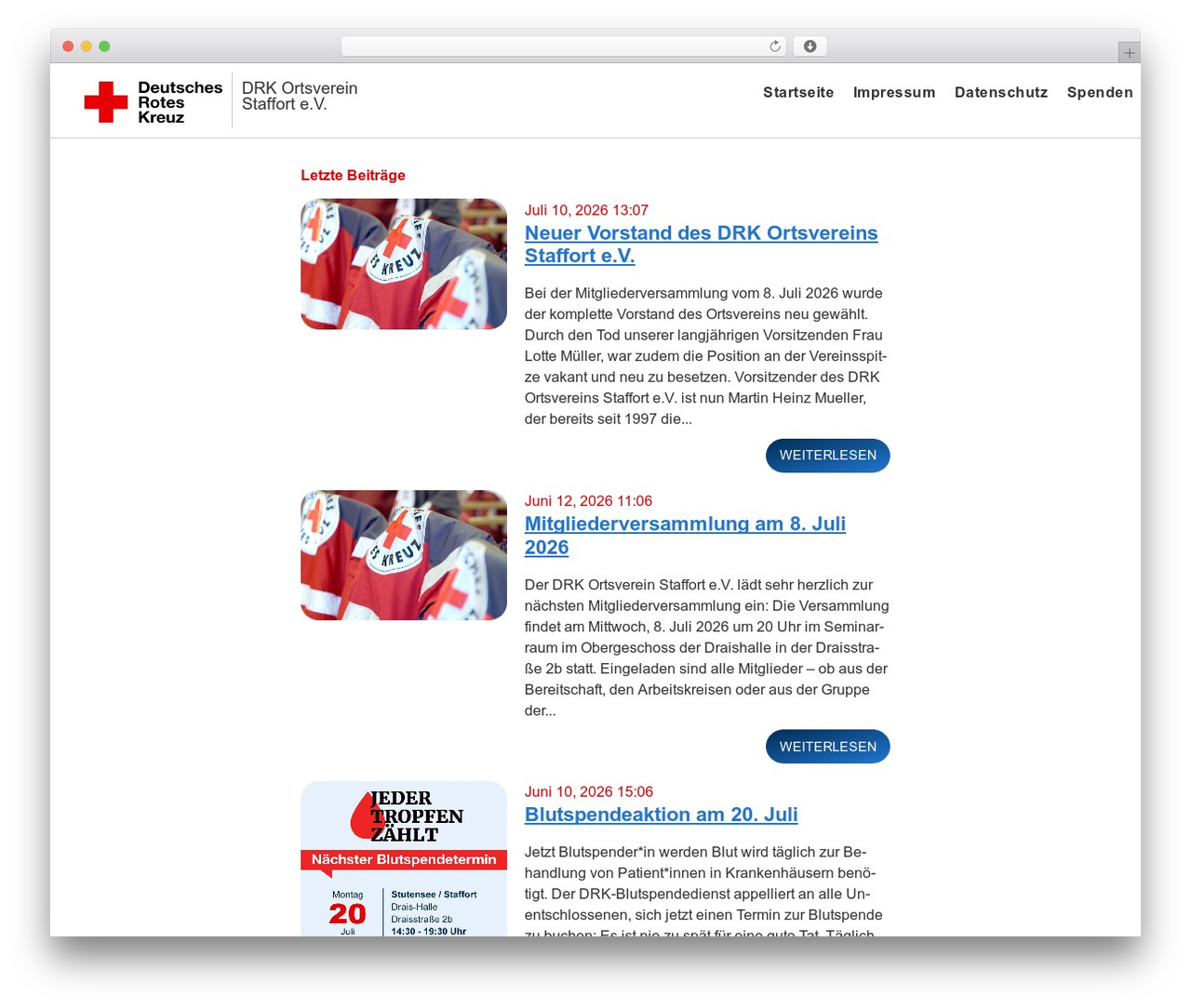 drkwpV2 theme WordPress - drk-staffort.de