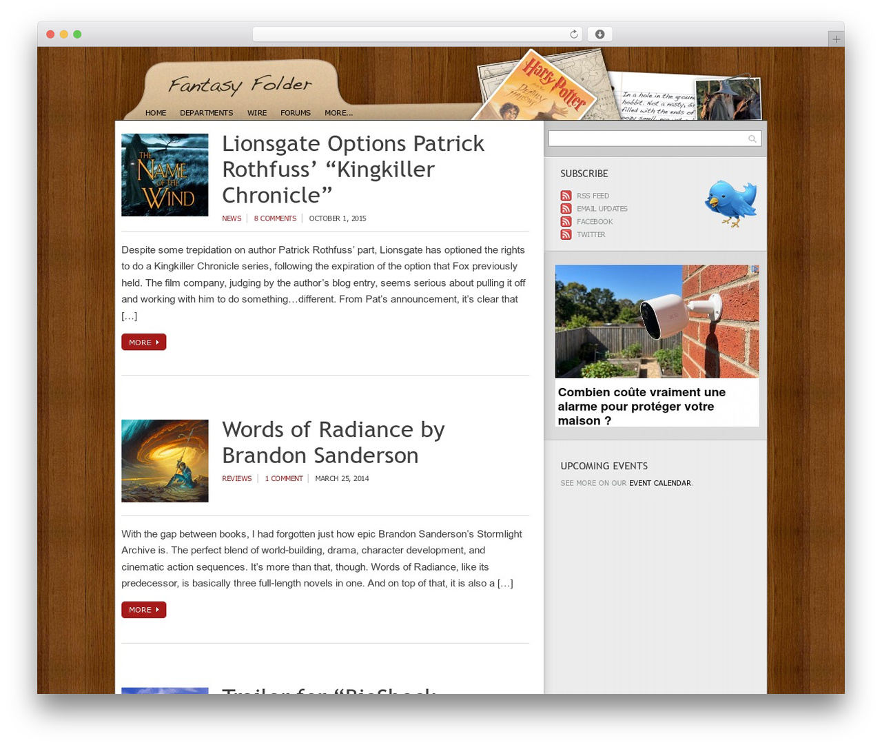 Sharp Red WordPress theme - fantasyfolder.com