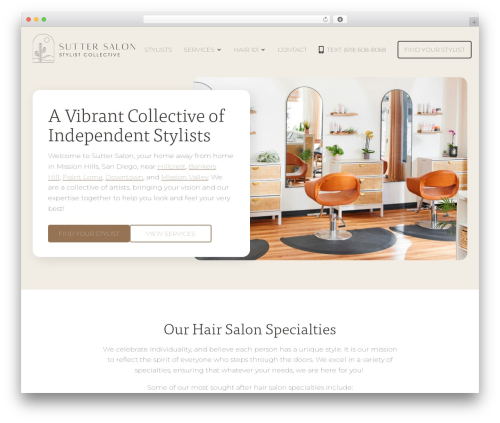 WordPress theme Divi - suttersalon.com
