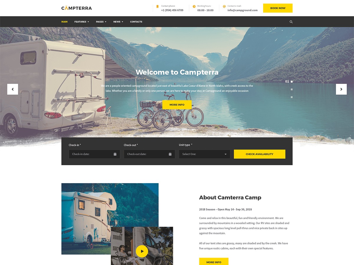 Campterra Child premium WordPress theme