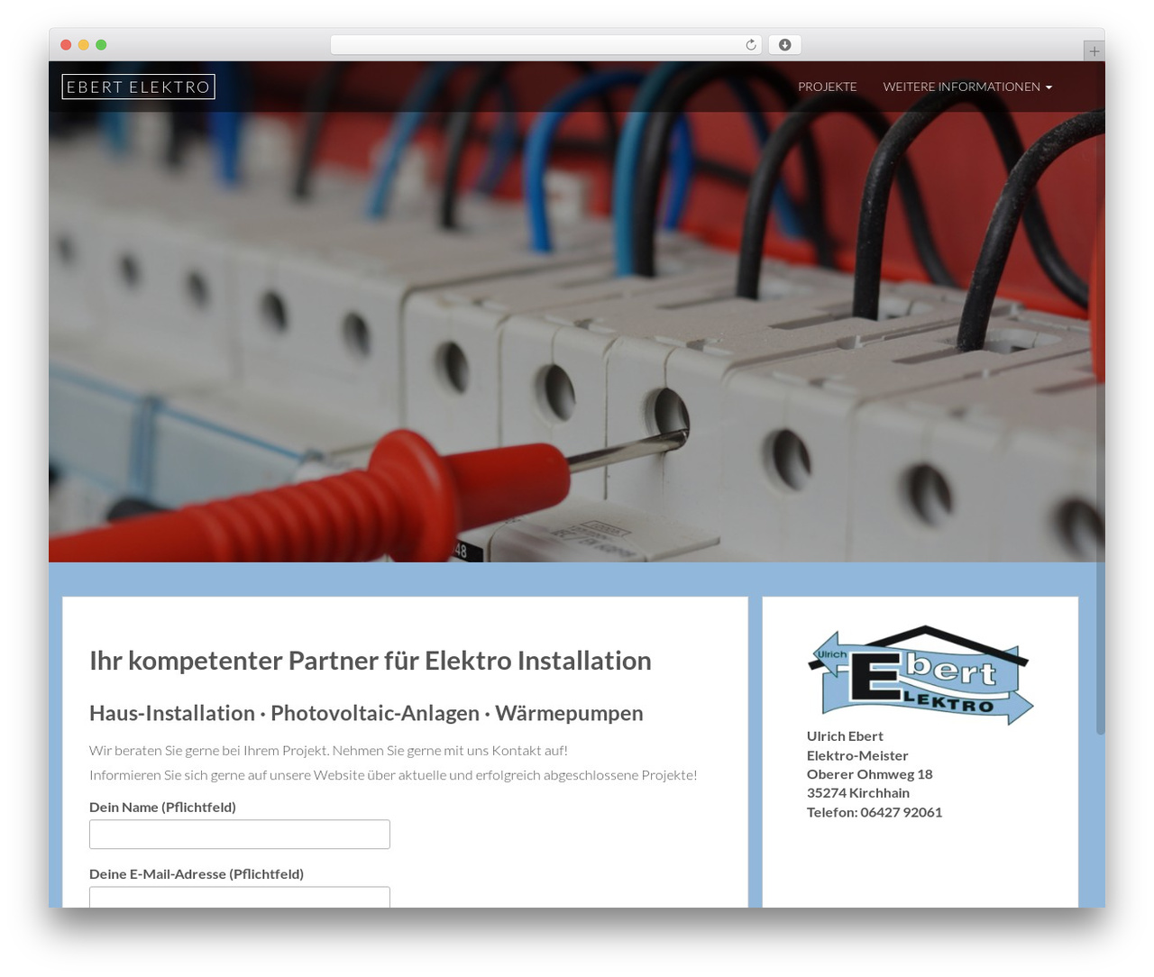 Ember WordPress theme - ebert-elektro.com