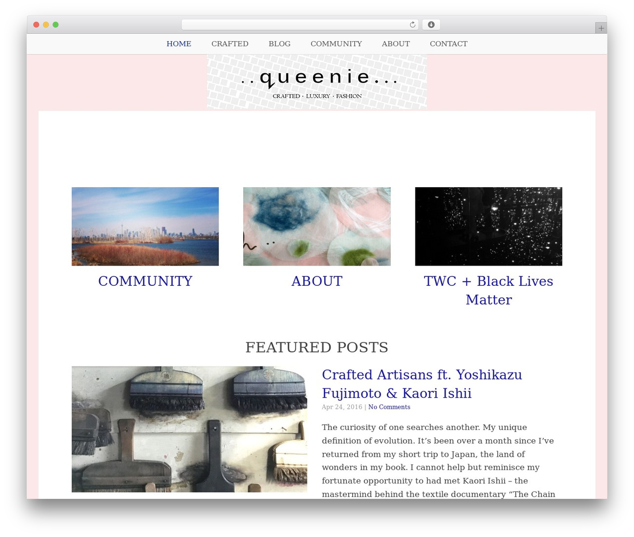 Birch WordPress theme - queenielui.com