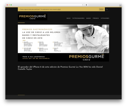 Angular WordPress restaurant theme - premiosgurmecadiz.com