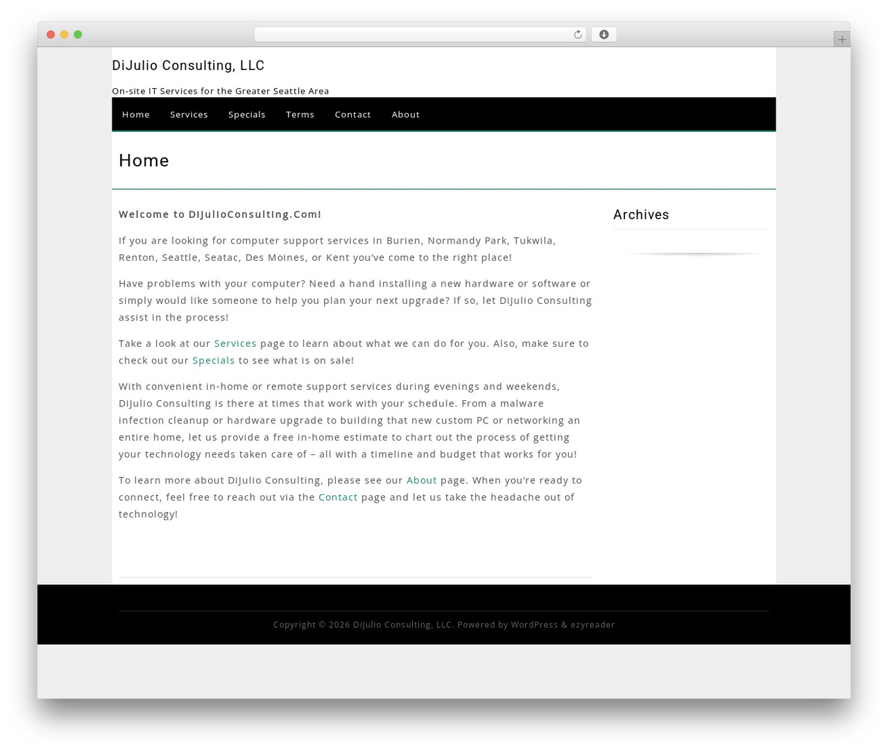 EzyReader theme WordPress - dijulioconsulting.com