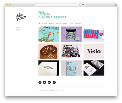 Themetrust social WordPress plugin - juliafrancesdesign.co.uk