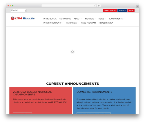 WordPress theme Boccia Theme - usaboccia.org