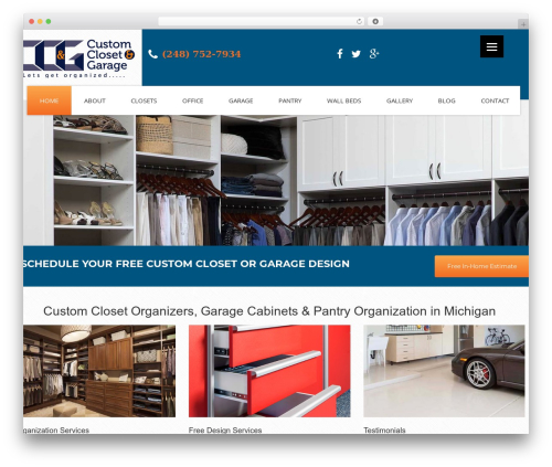 cherry theme WordPress - customclosetandgarage.com