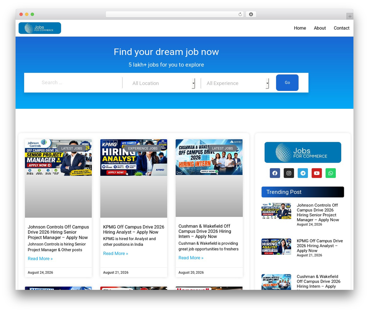 Hello Elementor WordPress theme - jobsforcommerce.com