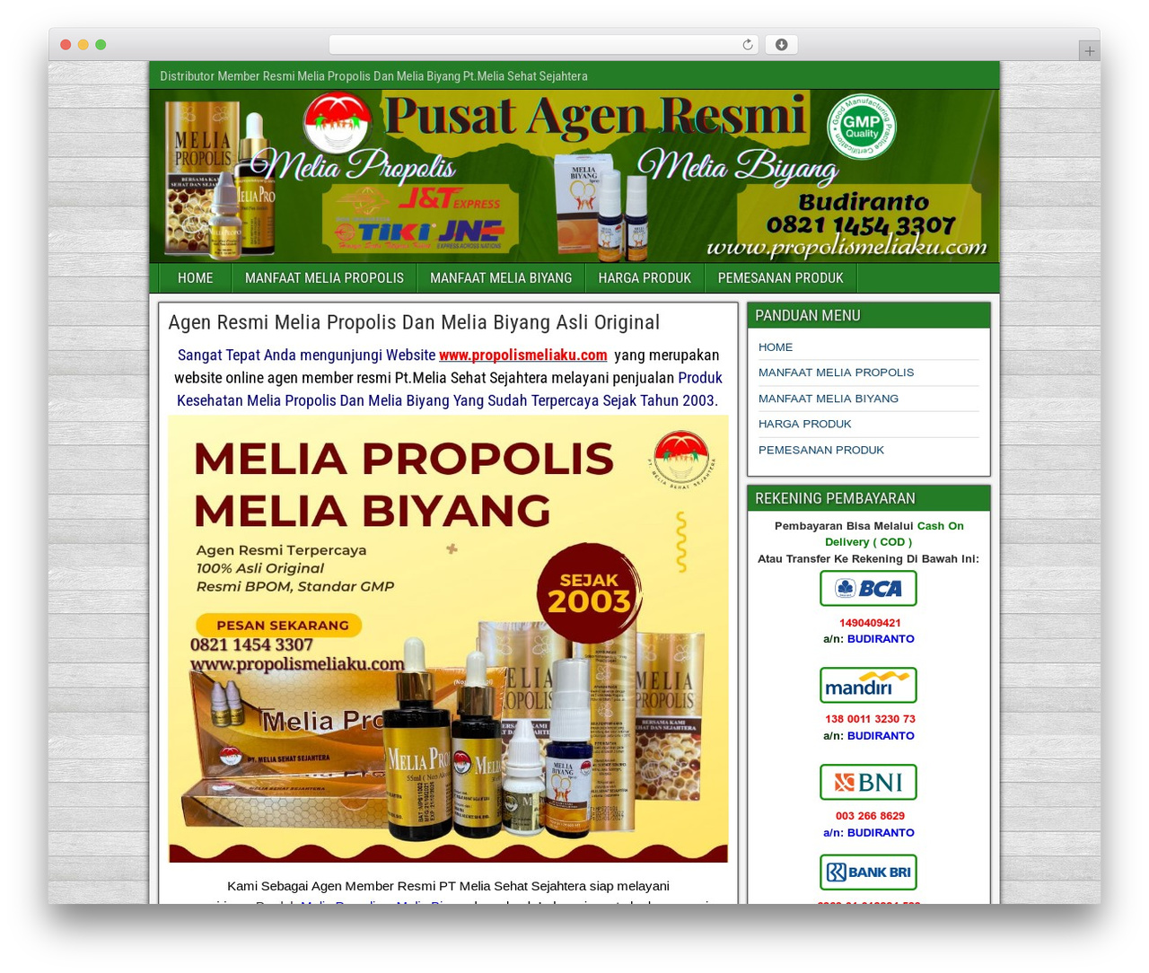 WordPress theme Frontier - propolismeliaku.com