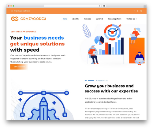 Braintech premium WordPress theme - crazycodesltd.com
