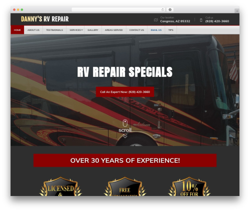 Divi WordPress store theme - dannysrvrepairaz.com