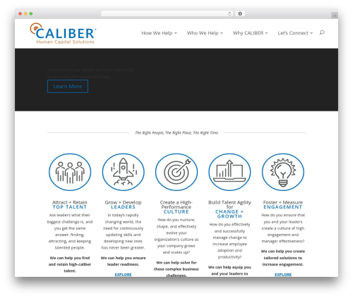Divi WordPress theme - caliberhcs.com