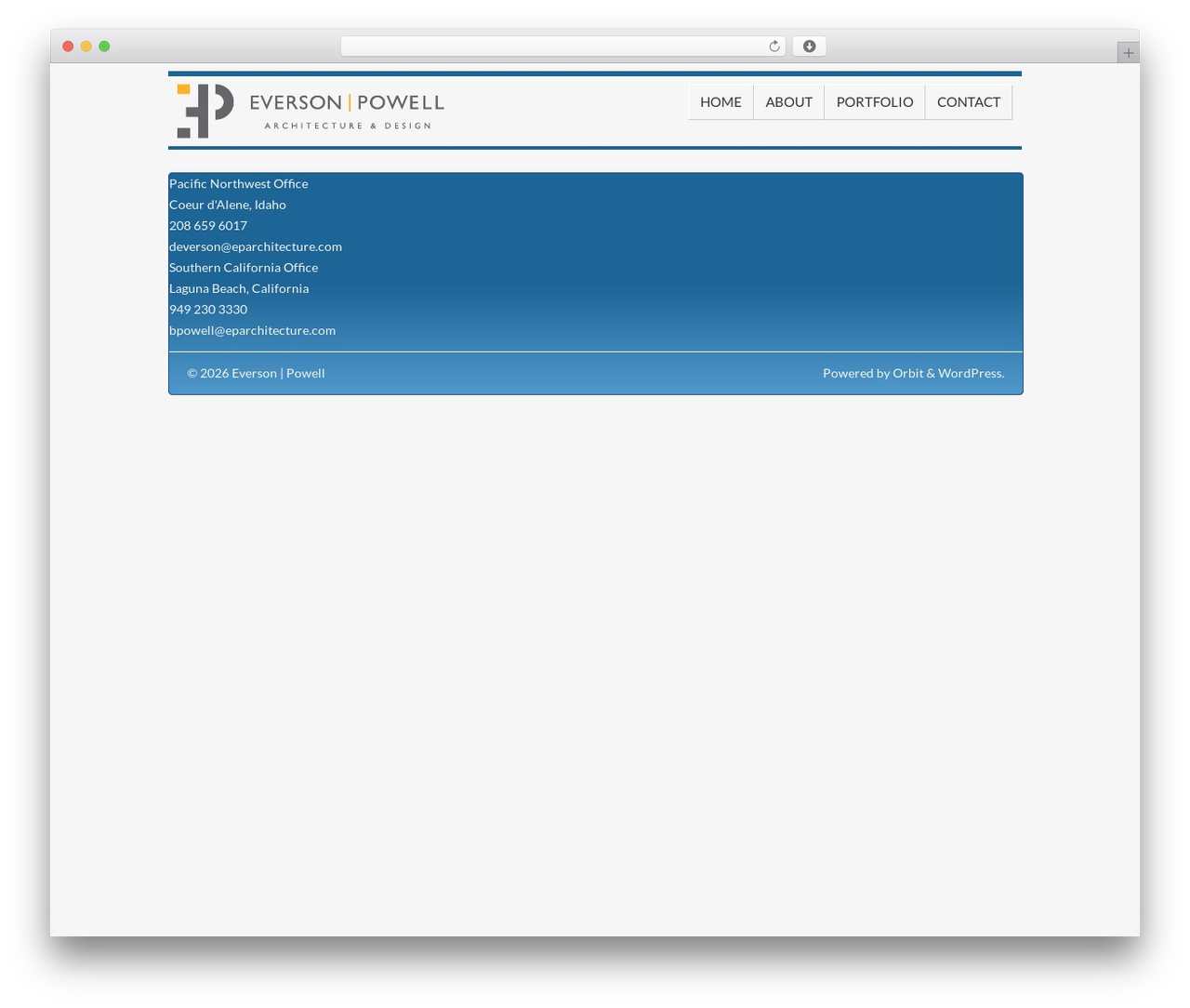 WordPress theme Everson Powell by #Loopbots Technology - eparchitecture.com