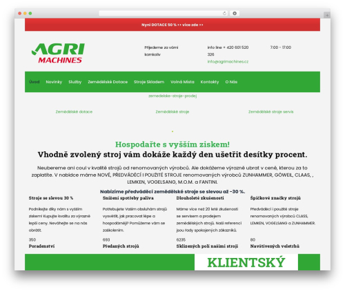Orga WordPress theme - agrimachines.cz
