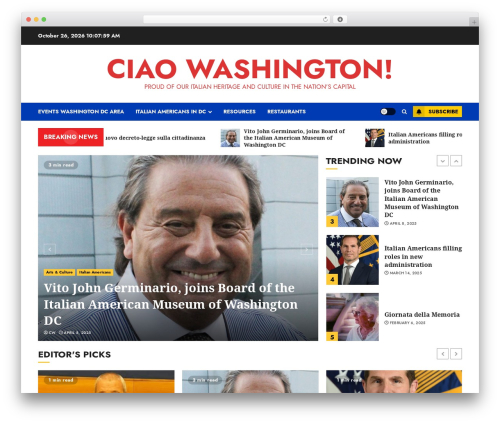 Theme WordPress ChromeNews - ciaowashington.com