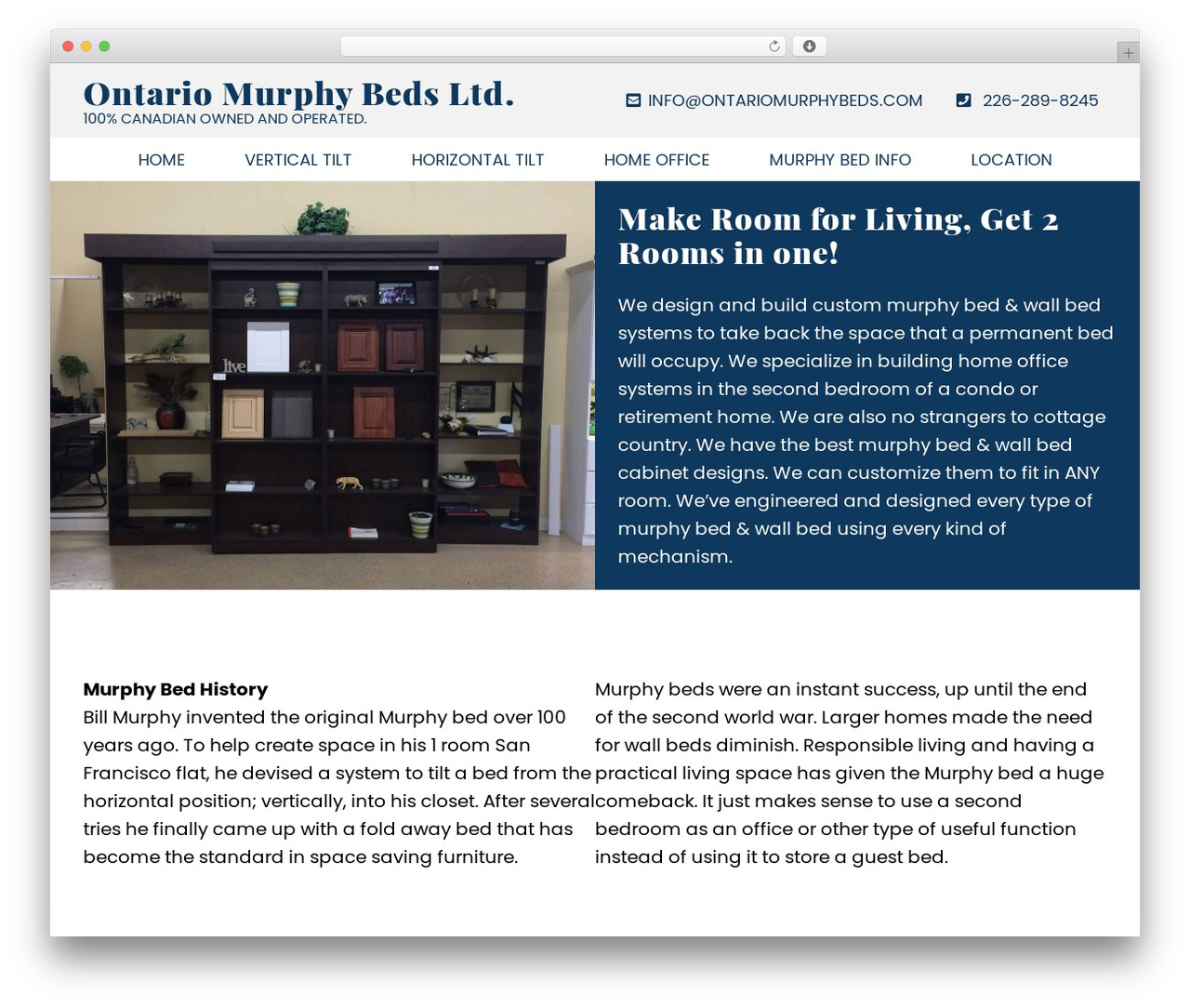 Theme WordPress OMB Custom Theme - ontariomurphybeds.com