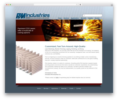 PM Industries basic theme WordPress theme - pmindustriesinc.com