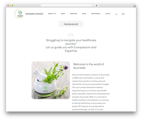 Hibiscus theme WordPress - vanashreeayurveda.com