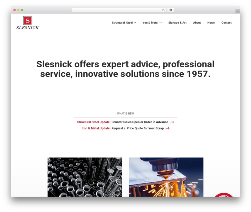 Theme WordPress Basecraft - slesnicksteel.com