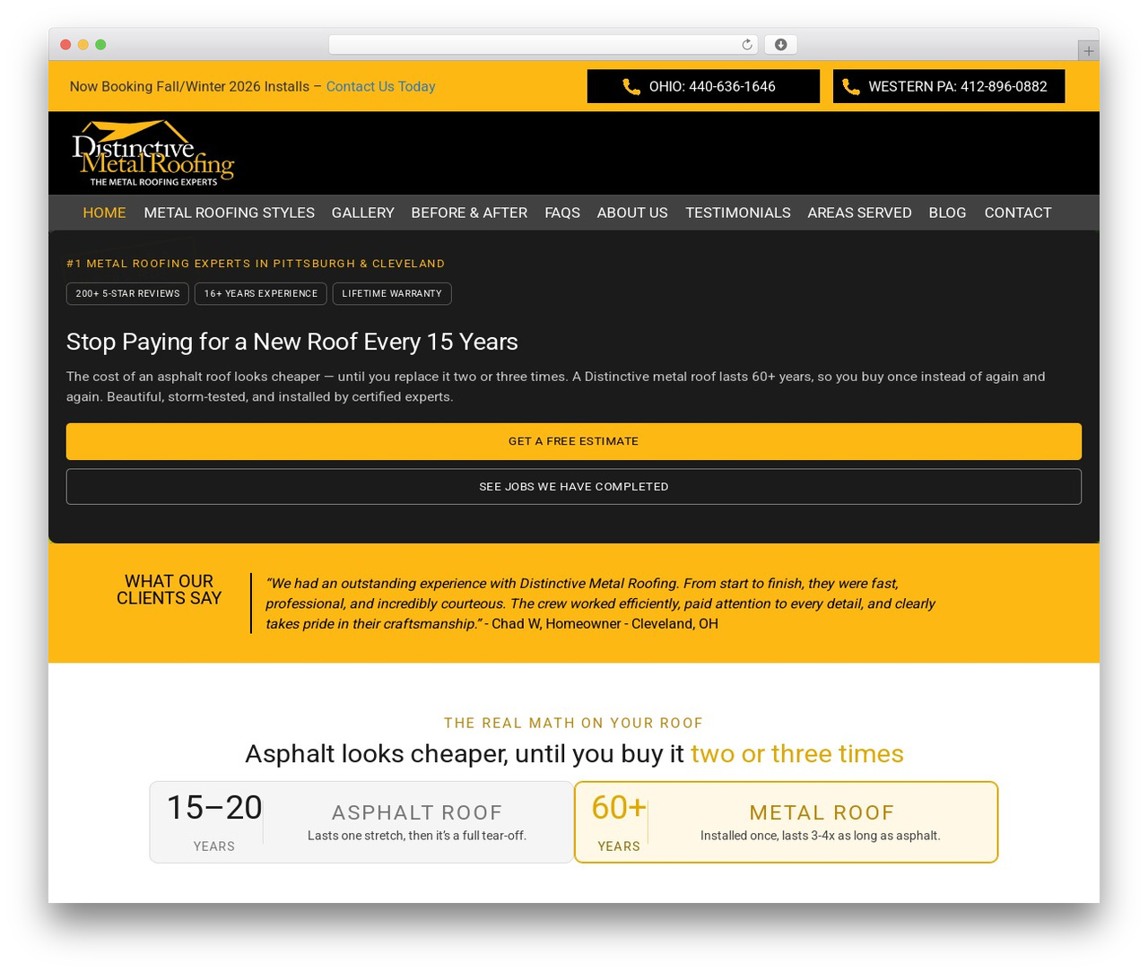 WordPress theme Plumbing - distinctivemetalroofing.com