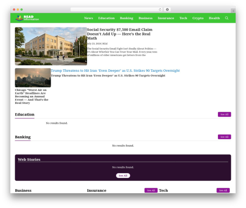 WordPress theme GeneratePress - readinformation.com