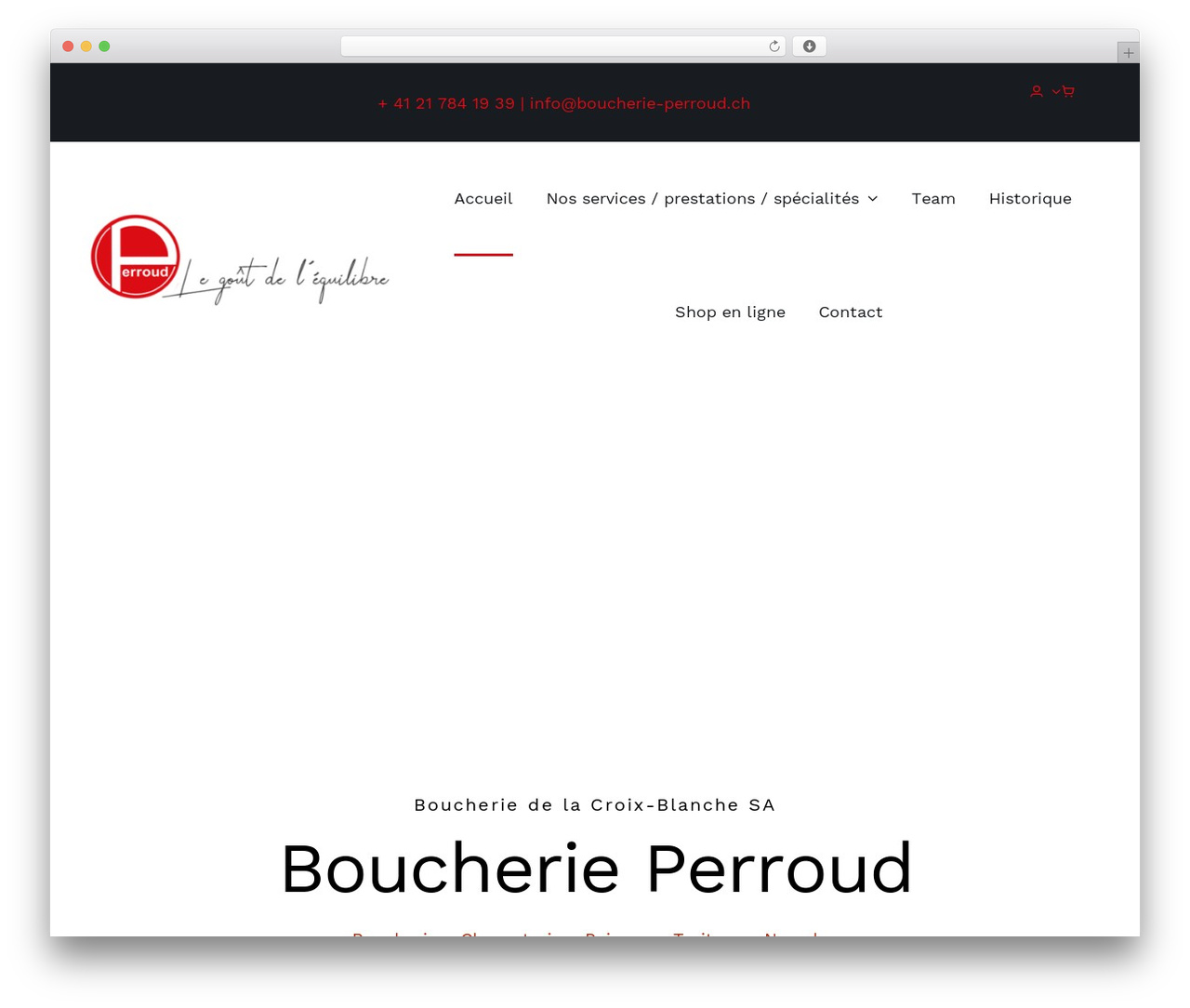 Avada WordPress theme design - boucherie-perroud.ch