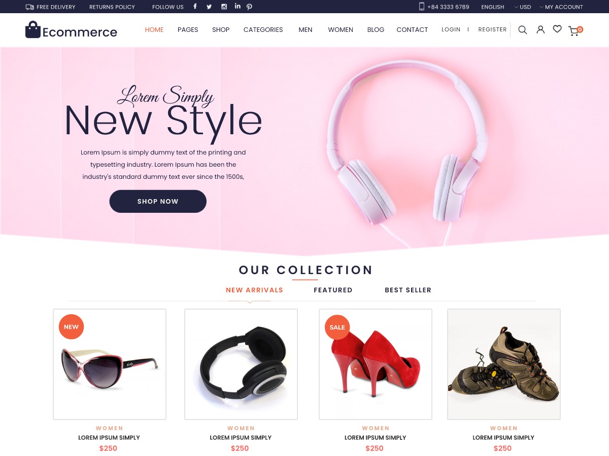 Ecommerce Mega Store WordPress store theme by misbahwp