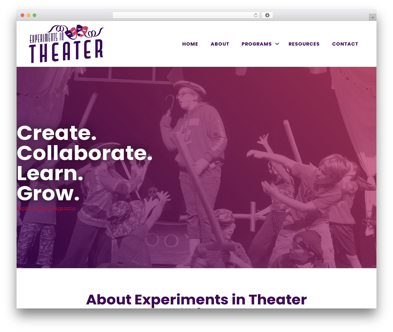 Genesis WordPress theme - experimentsintheater.com