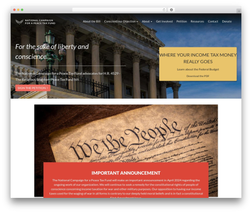 PTF theme WordPress - peacetaxfund.org