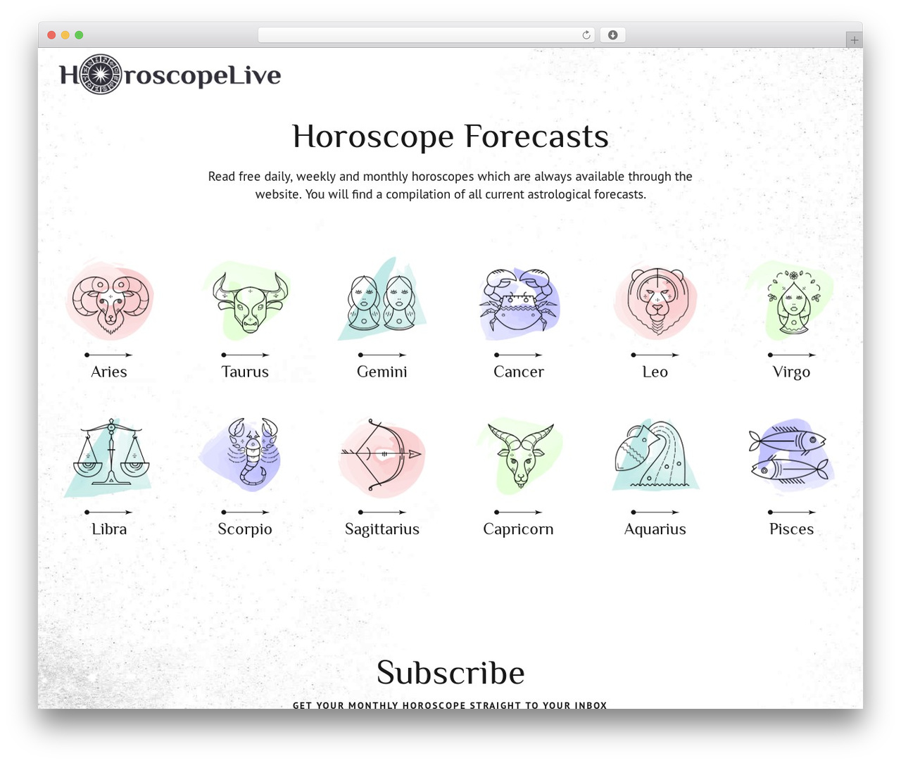 Stellarium Child WordPress theme - horoscopelive.net
