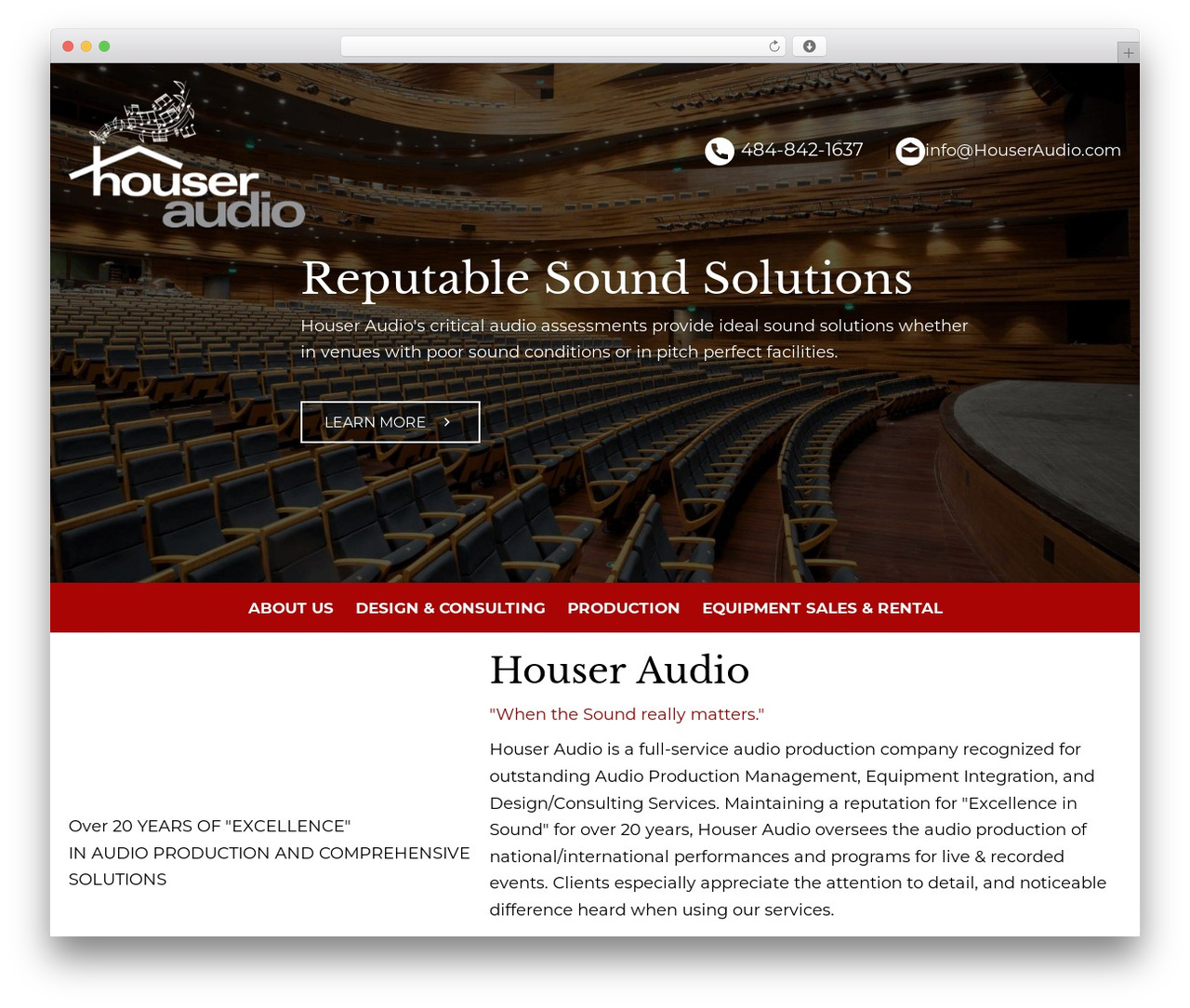 WordPress theme Houser Audio, LLC - houseraudio.com