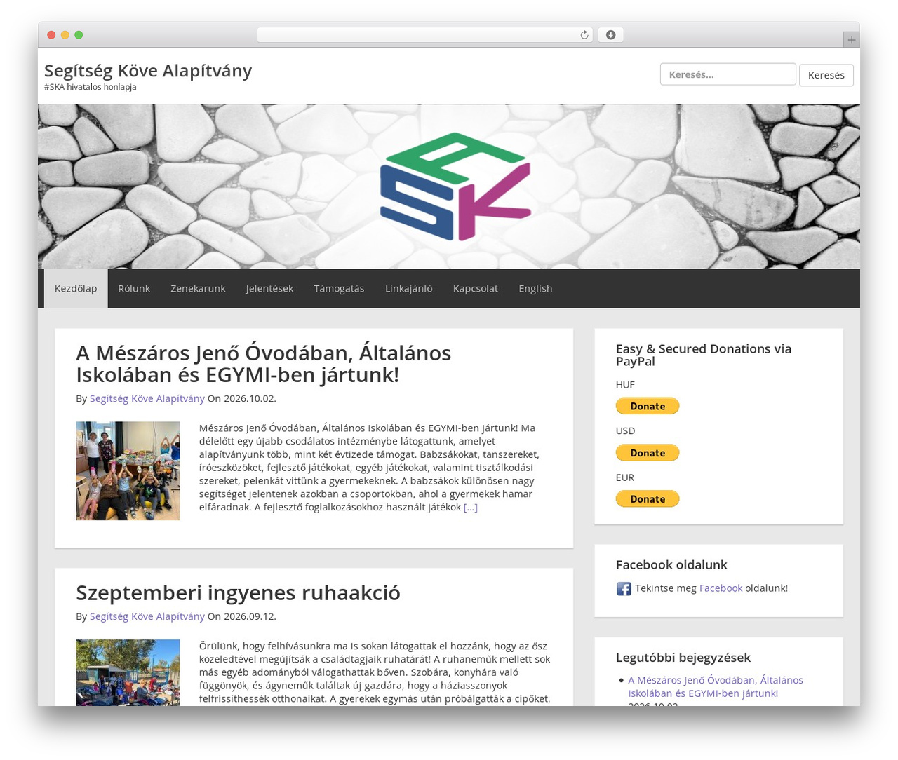 Epic Base WordPress theme - segitsegkove.hu