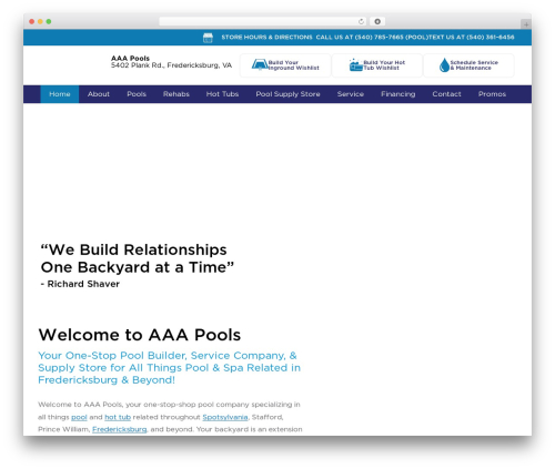 WordPress website theme AAA Pools - aaapools.com