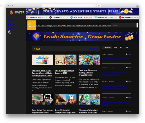 Crypto converter widget WordPress plugin - cryptofinhub.com
