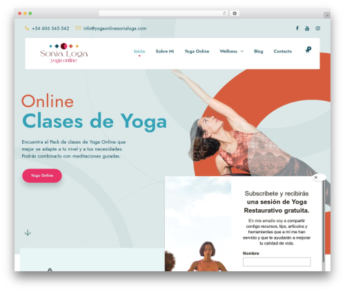 Best WordPress theme Yoku - www.yogaonlinesonialoga.com