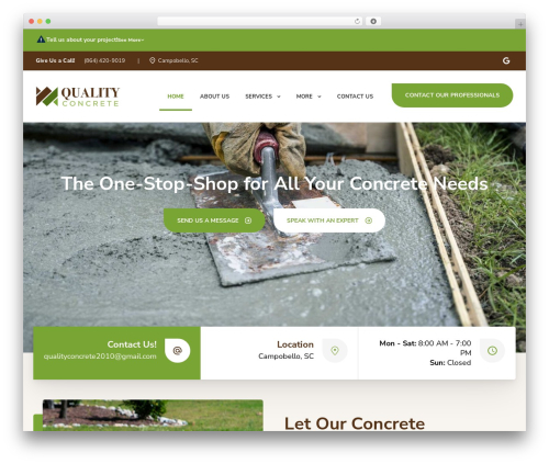 Dome WordPress theme - qualityconcretesc.com