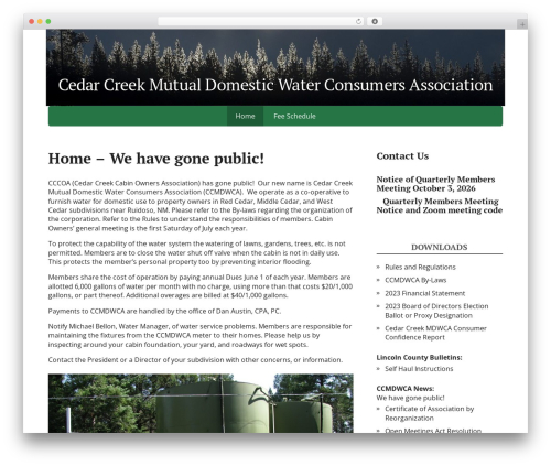 Basic WordPress website theme - cccoawater.org