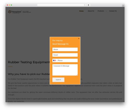 Exertion WordPress theme - rubbertestingequipments.com
