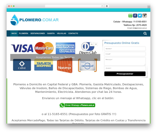 ManiaFramework theme WordPress - plomero.com.ar