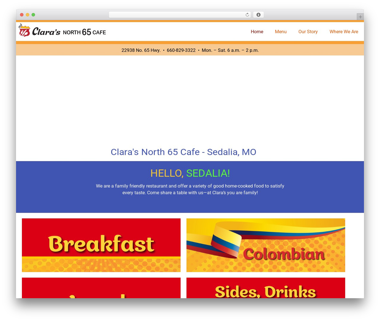 Hello Elementor WordPress theme - clarasnorth65cafe.com