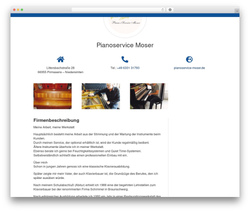 Theme WordPress Divi - pianoservice-moser.de