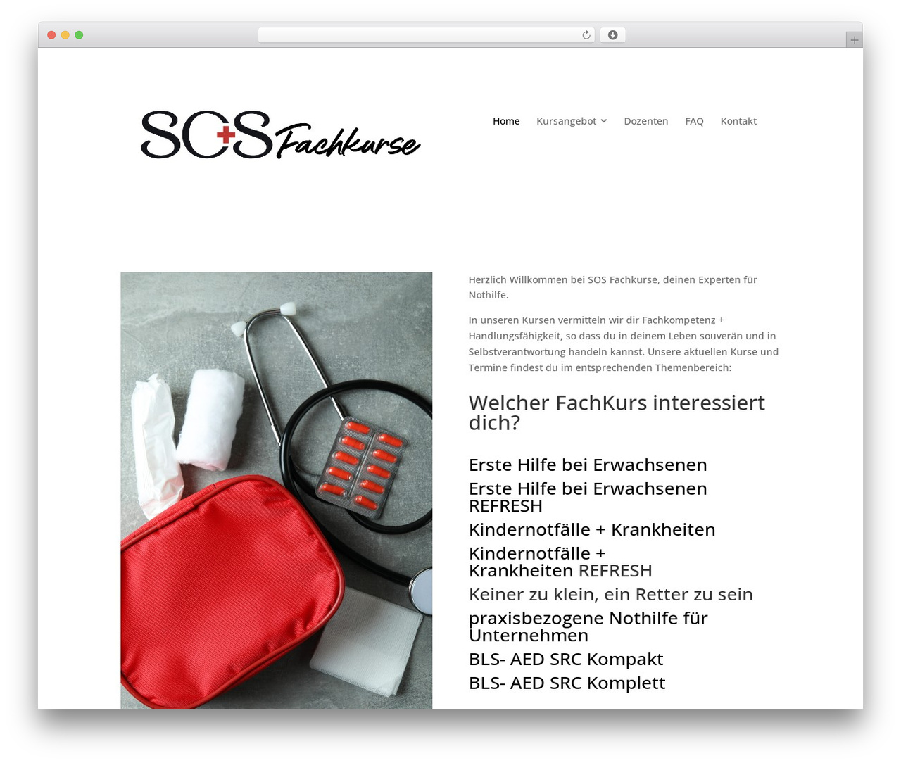 WordPress theme Divi - sosfachkurse.ch