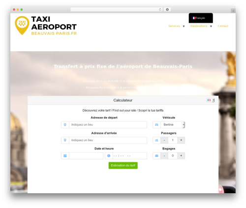 Chauffeur booking system WordPress plugin - taxi-paris-beauvais-aeroport.fr