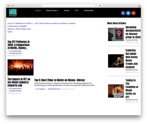 Beatrix WordPress theme - 60mlmusic.com