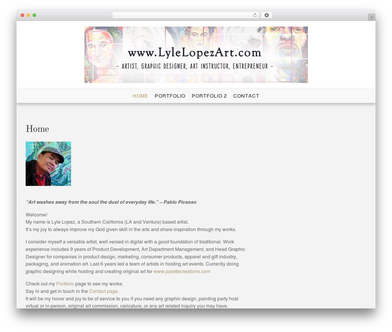 WordPress theme Article Lite - lylelopezart.com