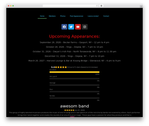 Band WordPress theme - boomerangbuffalo.com