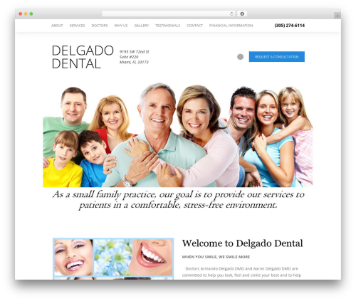 Dentist WP theme WordPress theme - delgadodental.com
