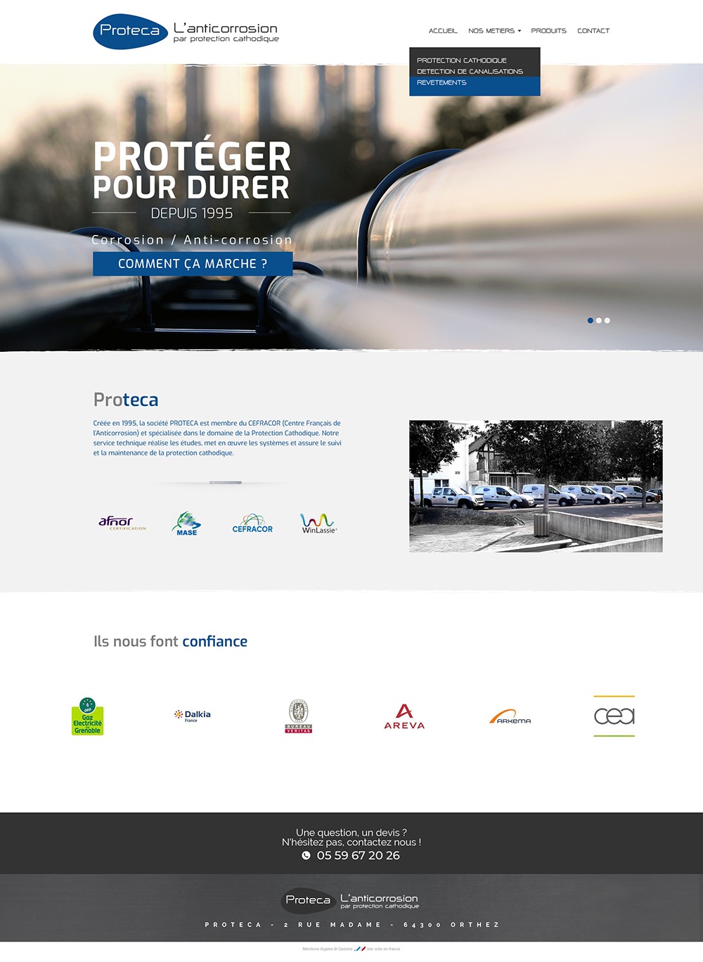 Theme WordPress Proteca by Jonathan Castera pour Groupe Gedone